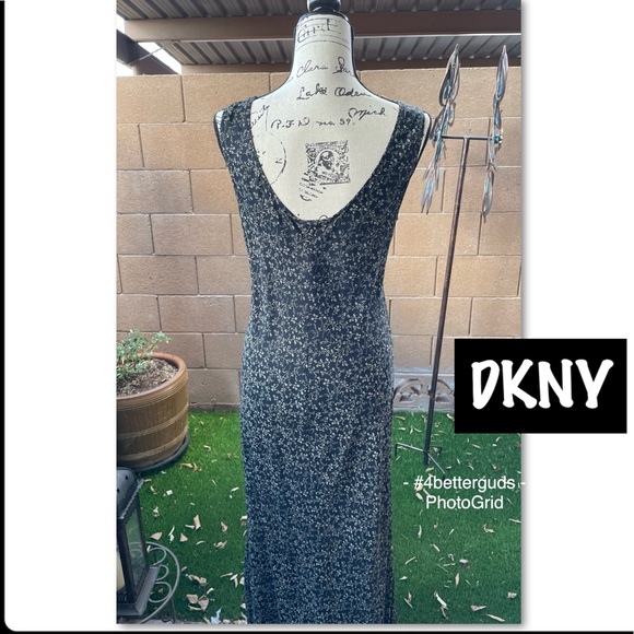 Vintage DKNY Maxi Delicate Floral Sleeveless Scoop Neck Dress 10 - Picture 10 of 10